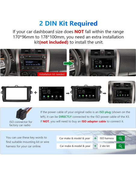 Eonon Estéreo Doble Din 7'' CarPlay Android Auto X3