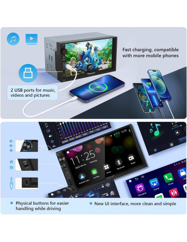 Eonon Estéreo Doble Din 7'' CarPlay Android Auto X3