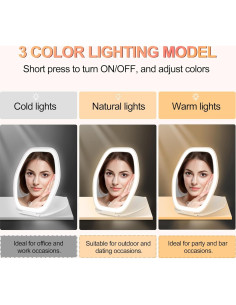 Espejo de Maquillaje COSYGLOW Hexagonal con Luz LED 3 Colores 2