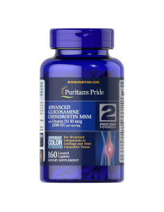 Suplemento de Glucosamina Condroitina MSM Puritan's Pride 160 Tabletas