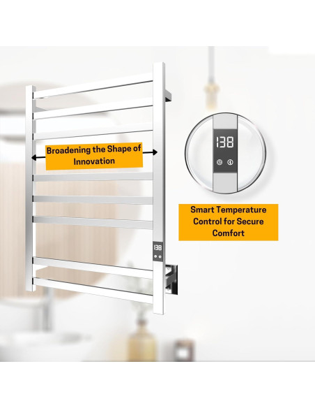 Calentador de Toallas Peaktrivol 8-Bar Acero Inoxidable 304