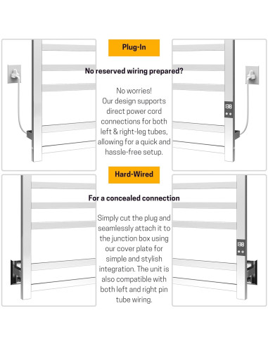 Calentador de Toallas Peaktrivol 8-Bar Acero Inoxidable 304