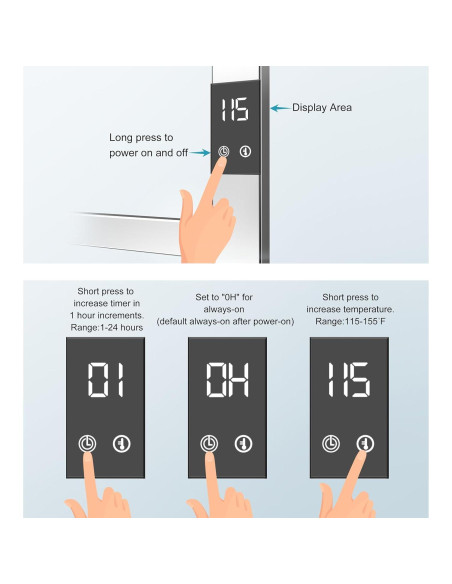 Calentador de Toallas Peaktrivol 8-Bar Acero Inoxidable 304