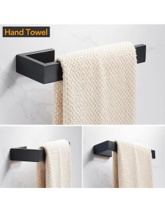 Soporte para Toalla de Mano JOPOFI Acero Inoxidable Negro 21 cm 2