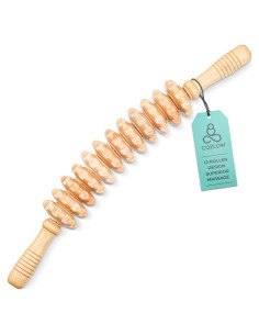 Bastón de Masaje Cozlow 12 Rodillos Madera Curvada