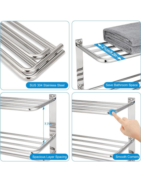 Soporte para Toallas DEWVIE 3 Niveles Acero Inoxidable