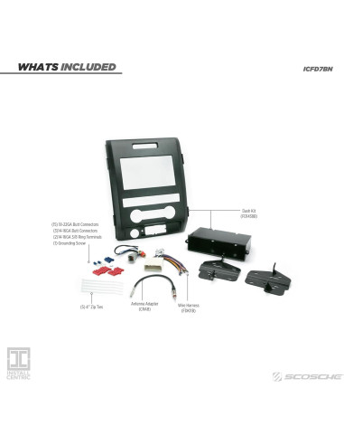 Kit Instalación Radio Scosche ICFD7BN para Ford F-150 2009-12