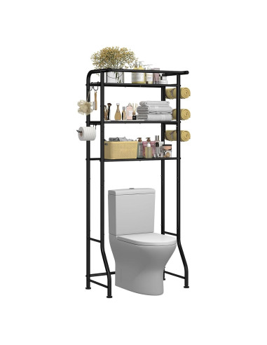 Estante de baño Simple Trending 3 niveles negro ahorrador de espacio