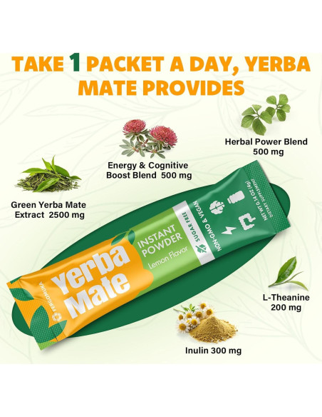 Yerba Mate Instantáneo Fergomuka 4000mg - 30 Paquetes Sin Azúcar