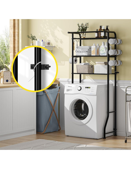 Estante de baño Simple Trending 3 niveles negro ahorrador de espacio