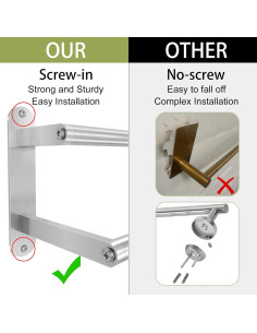 Soporte para Toallas XEENEW Doble 60 cm Acero Inoxidable 2