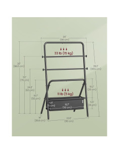 VASAGLE Soporte de Toallas Plegable 99 cm Negro y Gris 2