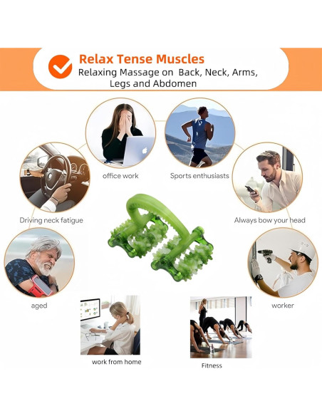 Rodillo de Masaje Bolithui 20 Rodillos Ergonómico Verde