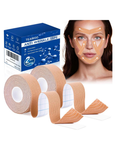 Cinta Facial Antiarrugas TEAWOO | 2 Rollos Beige