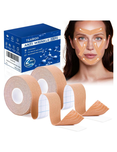 Cinta Facial Antiarrugas TEAWOO | 2 Rollos Beige