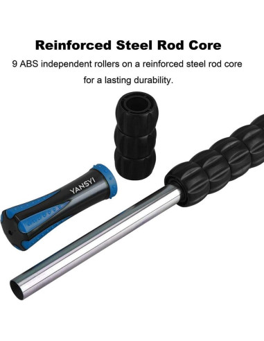 Bastón de Masaje Yansyi - Rodillo Muscular Azul 44x4 cm