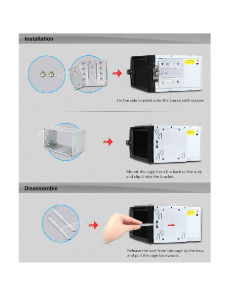 Soporte Estéreo Doble Din XTRONS 182x101 mm Universal
