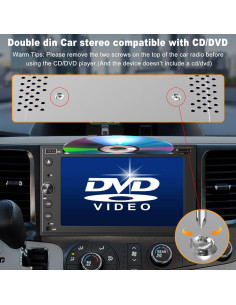 Estéreo de coche Double Din 7" con Carplay y Bluetooth 2