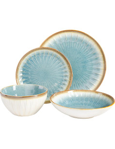 Juego de vajilla Gibson Elite Mayfair Bay 16 piezas azul 2