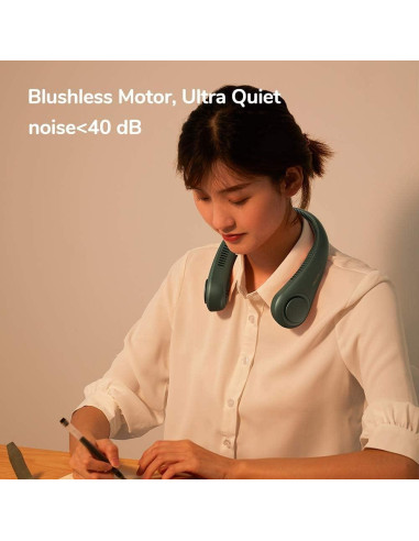 Ventilador de Cuello JISULIFE FA12B Portátil 3 Velocidades Verde