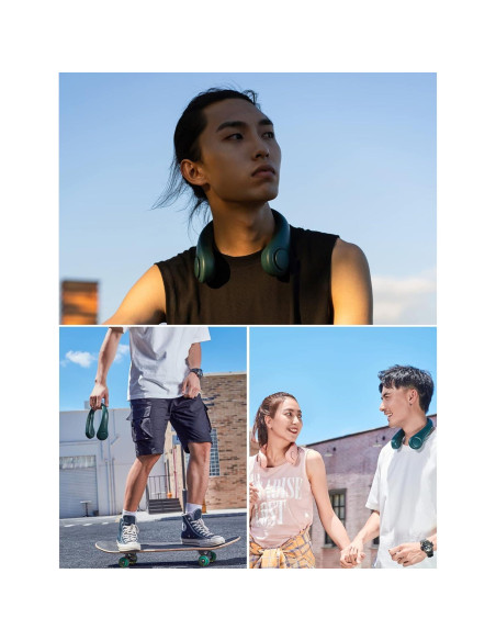 Ventilador de Cuello JISULIFE FA12B Portátil 3 Velocidades Verde