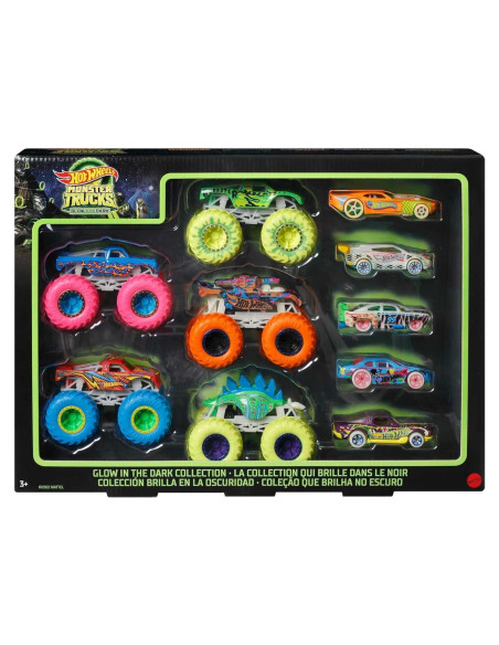 Hot Wheels Camiones Monstruo 10-Pack Brillan en la Oscuridad