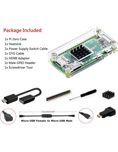Caja iUniker para Raspberry Pi Zero 2 W con accesorios