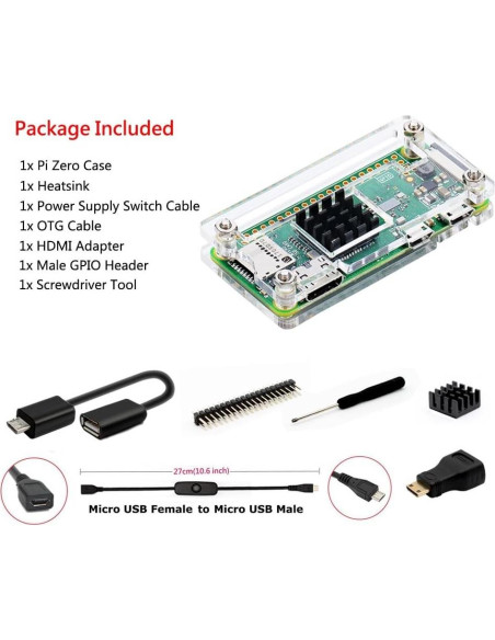 Caja iUniker para Raspberry Pi Zero 2 W con accesorios