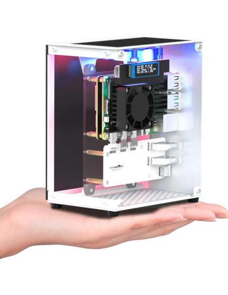 Caja Mini Torre Yahboom para Raspberry Pi 5 con RGB