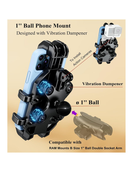 Soporte para Teléfono BRCOVAN Ajustable Antivibración
