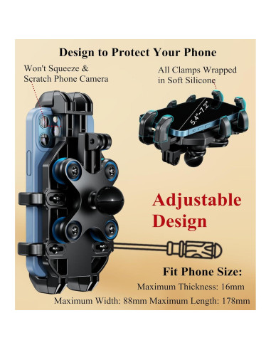 Soporte para Teléfono BRCOVAN Ajustable Antivibración