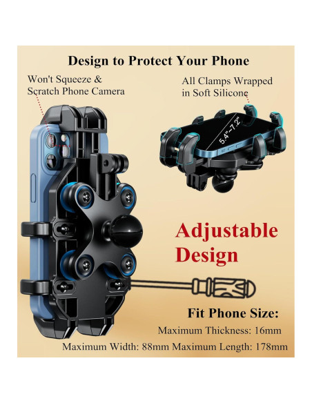 Soporte para Teléfono BRCOVAN Ajustable Antivibración