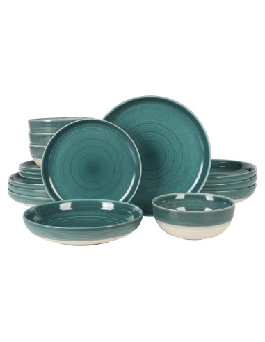 Gibson Elite Clarina Vajilla 16 Piezas Cerámica Verde