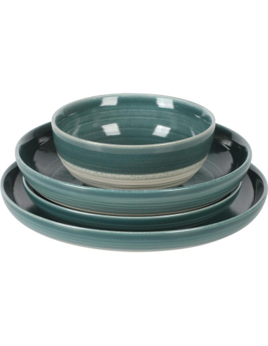 Gibson Elite Clarina Vajilla 16 Piezas Cerámica Verde