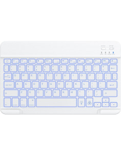 Teclado Bluetooth OMOTON Inalámbrico Recargable LED Blanco 2