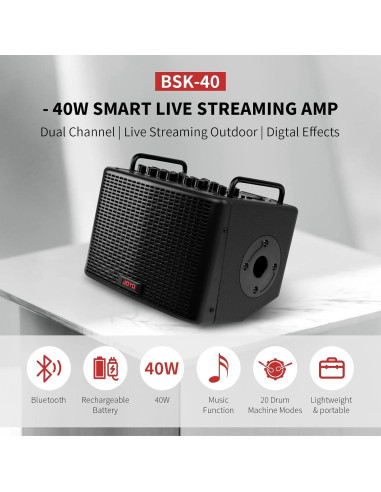 Amplificador Acústico JOYO BSK-40 40W Bluetooth y Efectos