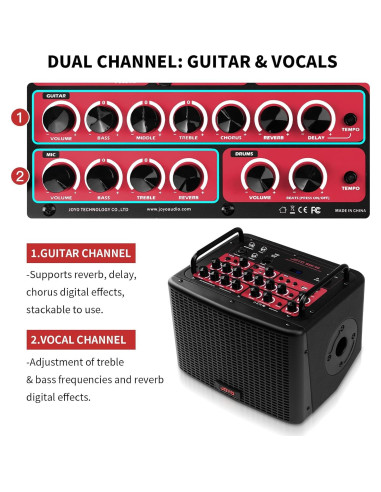 Amplificador Acústico JOYO BSK-40 40W Bluetooth y Efectos