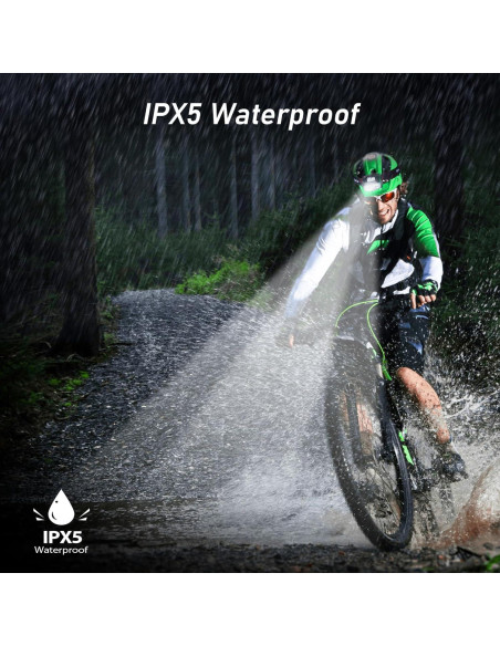 Linterna Frontal Recargable LED Blukar K9111 2000L IPX5 2 Paquete