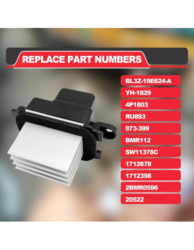 Resistor de Motor de Soplador HVAC RBOKO BL3Z-19E624-A Compatible Ford