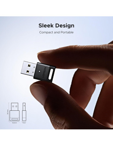 Adaptador Bluetooth USB UGREEN 5.4 para PC Plug and Play