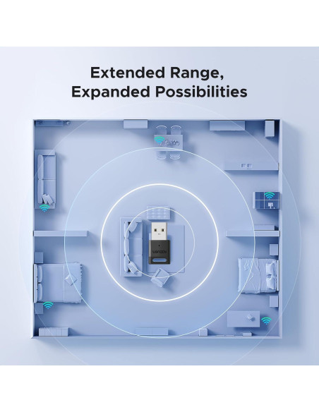 Adaptador Bluetooth USB UGREEN 5.4 para PC Plug and Play