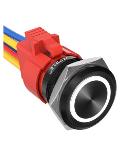 Interruptor de Botón de Presión APIELE 10A 12V LED Impermeable