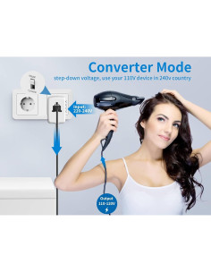 Adaptador de viaje DONGGUAN 220V a 110V con fusibles 2