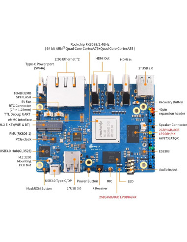 Computadora de Placa Única Orange Pi 5 Plus 16GB+256GB