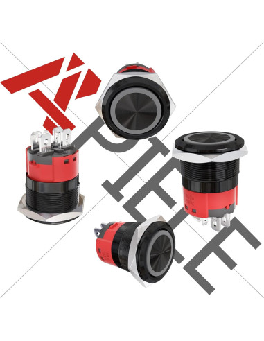 Interruptor de Botón de Presión APIELE 10A 12V LED Impermeable