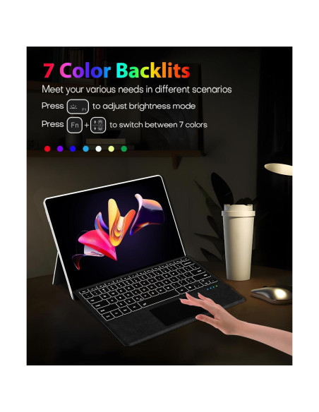 Teclado Inalámbrico Bluetooth 5.2 para Surface Pro 7+ 7 6 5 4 3