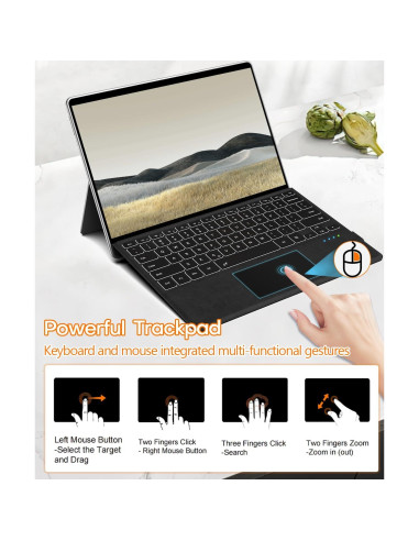 Teclado Inalámbrico Bluetooth 5.2 para Surface Pro 7+ 7 6 5 4 3