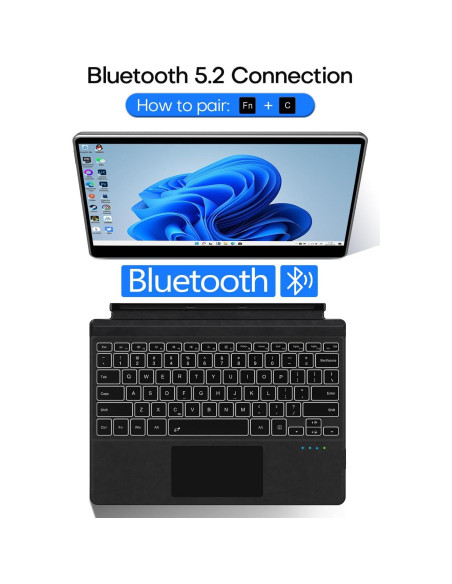 Teclado Inalámbrico Bluetooth 5.2 para Surface Pro 7+ 7 6 5 4 3