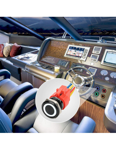 Interruptor de Botón de Presión APIELE 10A 12V LED Impermeable