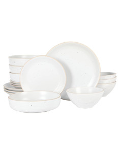 Juego de Vajilla Gibson Home Dinah 16 Piezas Cerámica Blanco